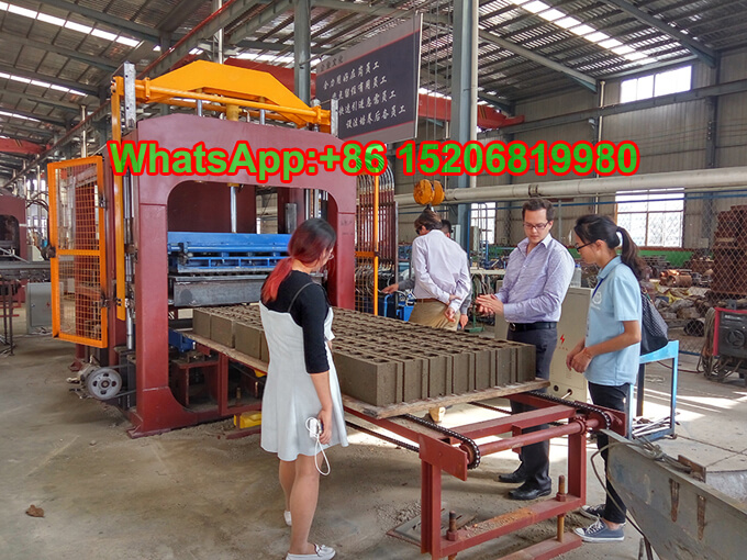 Mexico Customer test GiantLin QT10-15 Automatic hollow block making machine